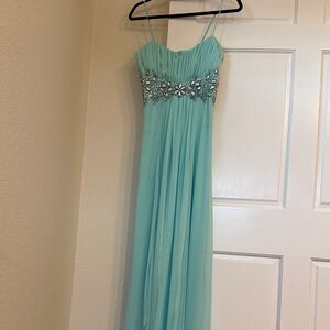 B Darlin Turquoise Gown with Jewel Accents